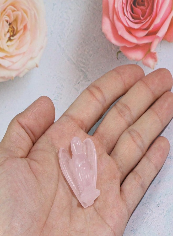 Clearain Small Guardian Angel Prayer Figurines Statue, Pink Rose Quartz Crystals and Healing Stones Angels Sympathy for loss of loved one, Grief Gifts for Women, Faith Based Spiritual Gift for Cancer Comfort - Image 3